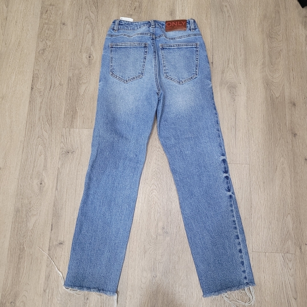 ONLY Erin High Waisted Straight Blue Jeans Size: 25 - Picture 2 of 13